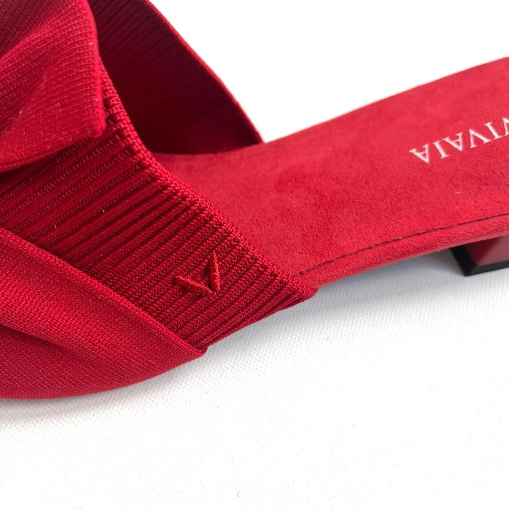 VIVAIA Ruby Red Pointed-Toe Knot Slides (Yaffa) - Picture 7 of 9
